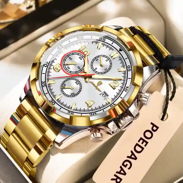 POEDAGAR 685 Men's Watch - 685 Gold White