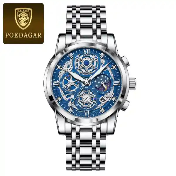 POEDAGAR 984 Watch For Men - 984 Silver Blue