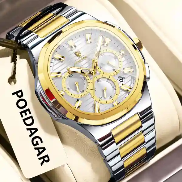 POEDAGAR 834 Men's Watch - 834 Gold White