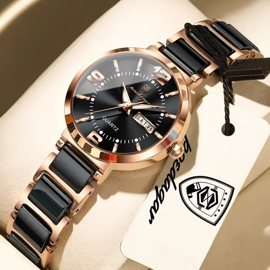 Poedagar 507 Women Watches 507 RoseGold Black