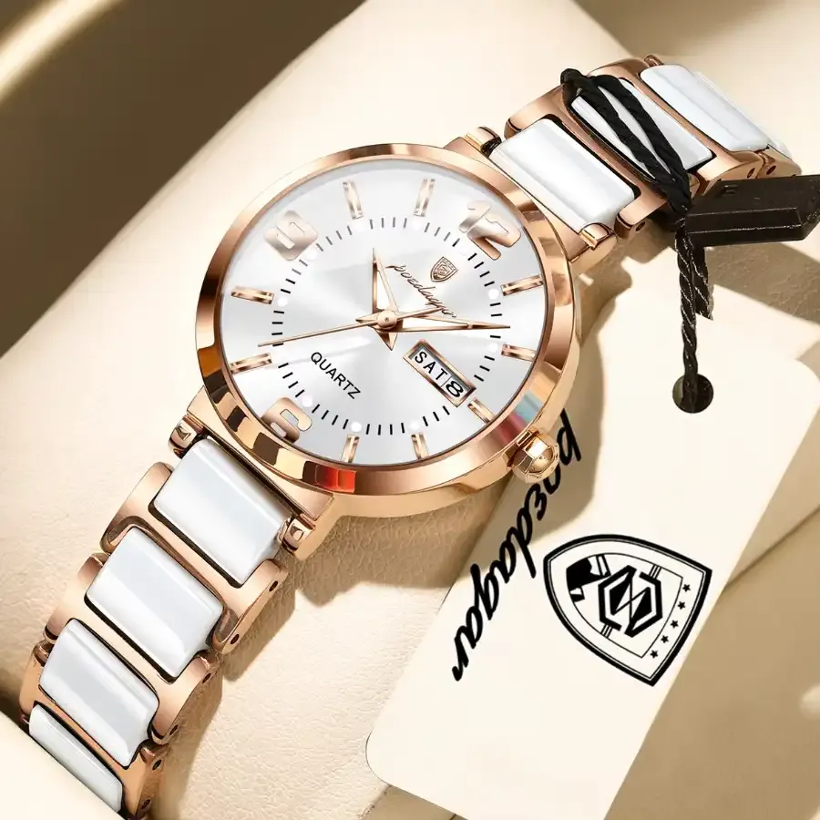 Poedagar 507 Women Watches 507 RoseGold White